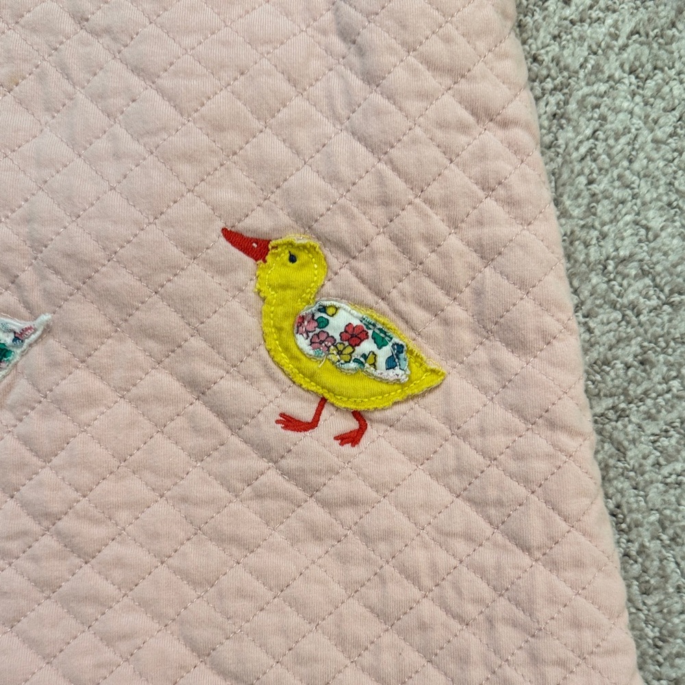 Baby Boden Pink Quilted Pinafore Dress with Duck Appliqués - Picture 5 of 12